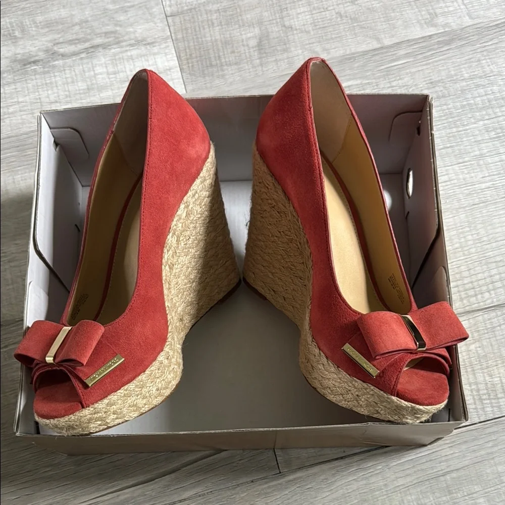 Michael Kors Cinnamon Wedge Peep Toe Shoes - Picture 7 of 12